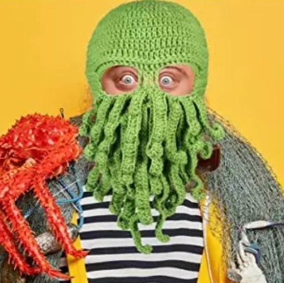 Source Unknown Accessories Squid Knit Ski Mask Halloween Costume